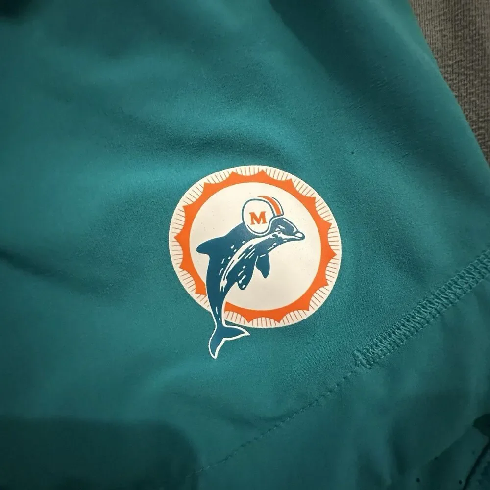 Nike Miami Dolphins Shorts Mens 2XL Aqua Teal Dri-FIT On-Field Performance